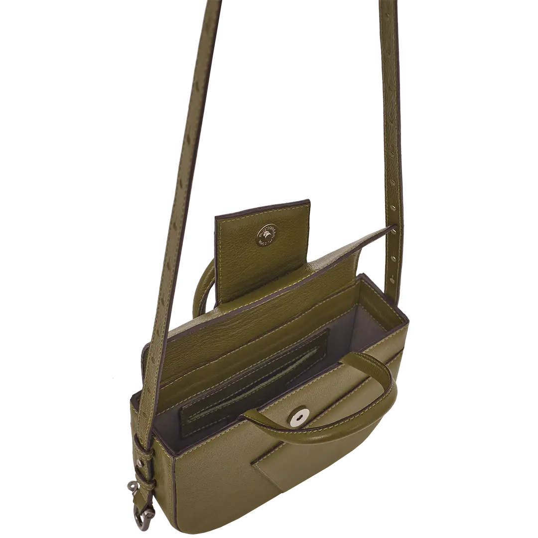 Sandália Justine Verde Chive & Bolsa Pape Verde Moss