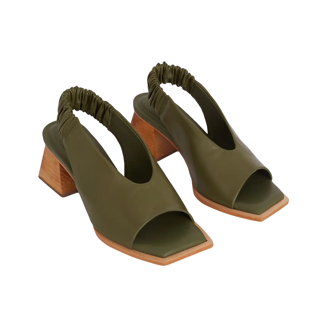 Sandália Justine Verde Chive & Bolsa Pape Verde Moss