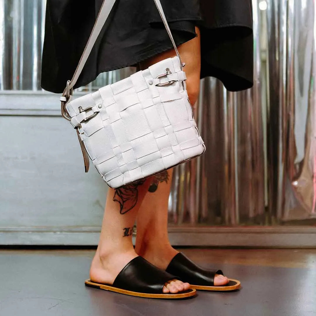 Bolsa Bucket Trama Off White