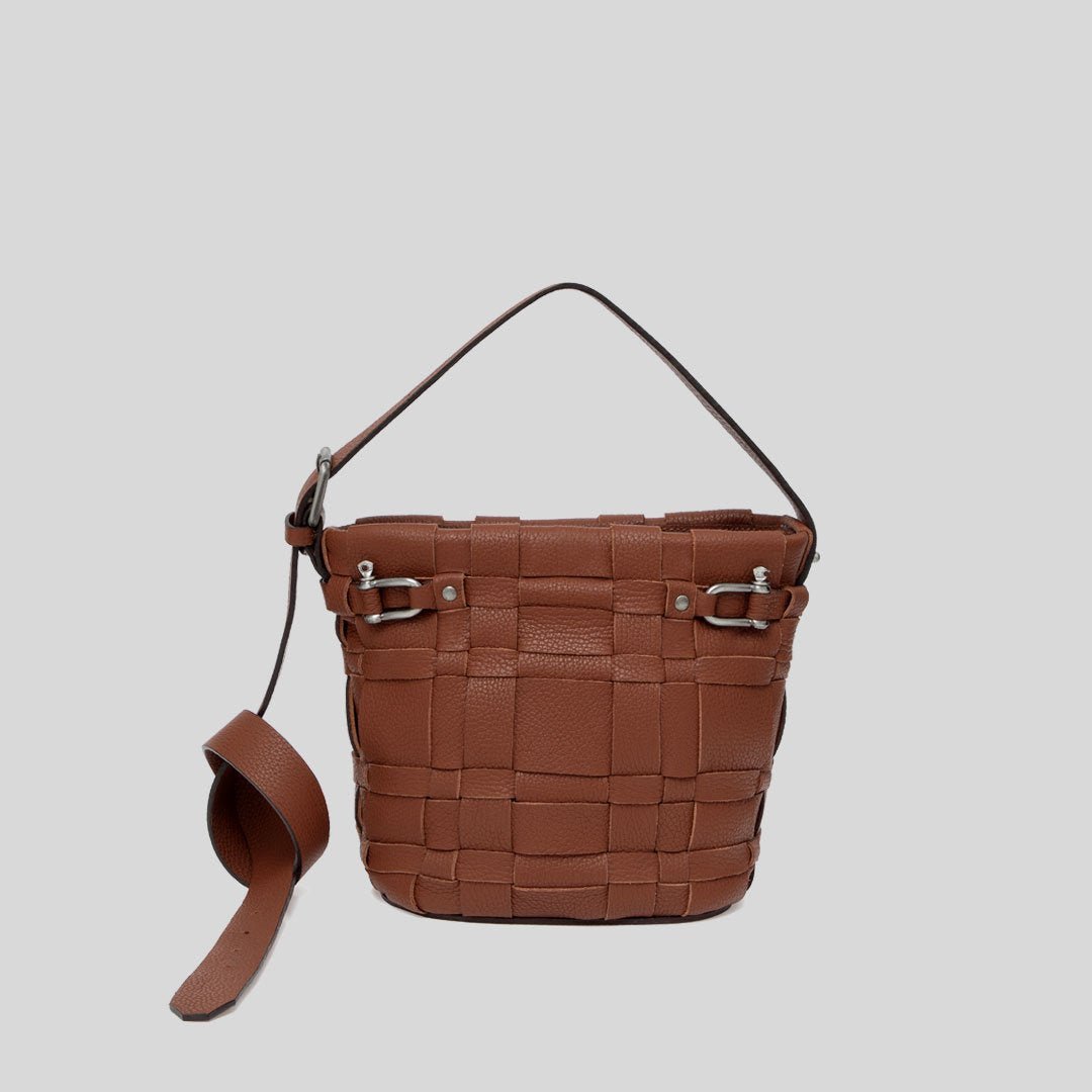 Bolsa Bucket Trama Marrom - Atelier Soave